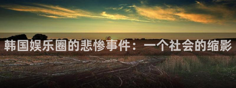 壹号注册入口app下载：韩国娱乐圈的悲惨事件：一个社会的缩影